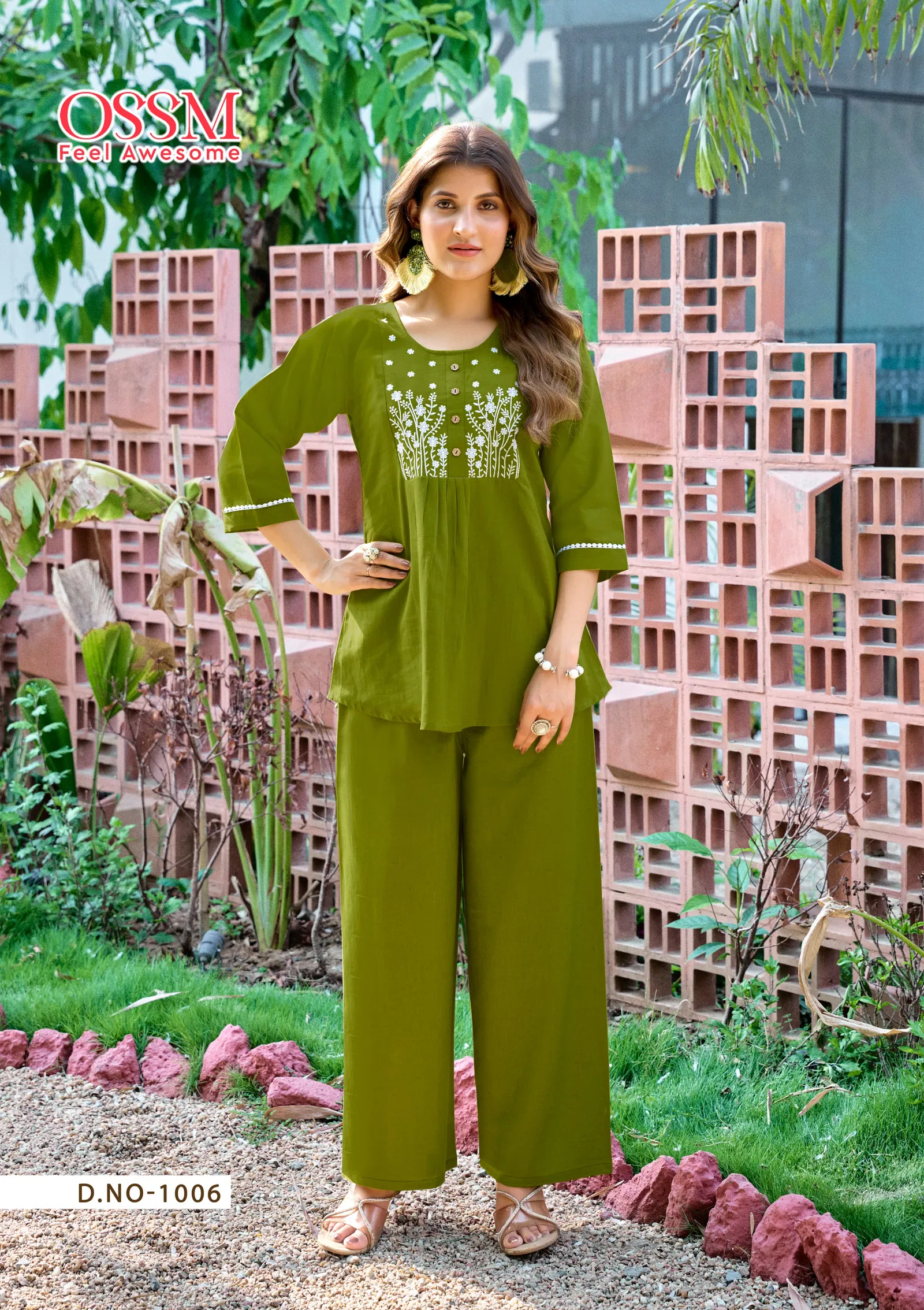 Glamour by Ossm Jaipuri Cotton Flex Embroidery Co Ord Set Wholesale Market